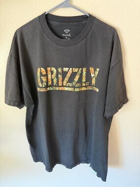 Diamond Supply Co. Black Tee with Multicolor Grizzly Logo